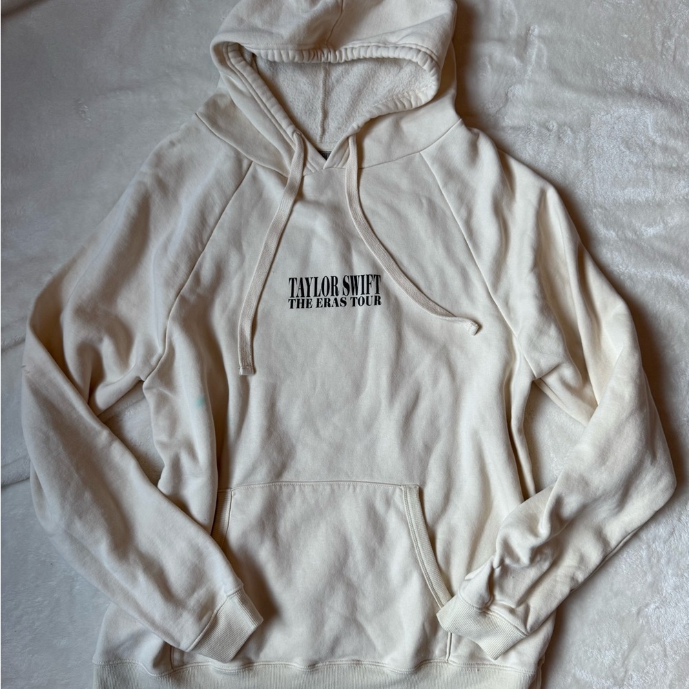 Taylor Swift Cream Hoodie with Tour Label